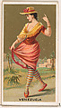 Venezuela, from the Dancing Girls of the World series (N185) issued by Wm. S. Kimball & Co., William S. Kimball & Company, Commercial color lithograph