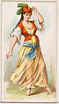 Bulgarian Dancer, from the Dancing Women series (N186) issued by Wm. S. Kimball & Co., William S. Kimball & Company, Commercial color lithograph