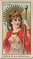 Juno, Queen of all Goddesses, from the Goddesses of the Greeks and Romans series (N188) issued by Wm. S. Kimball & Co., William S. Kimball & Company, Commercial color lithograph