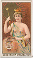 Cybele, Goddess of Civilization, from the Goddesses of the Greeks and Romans series (N188) issued by Wm. S. Kimball & Co., William S. Kimball & Company, Commercial color lithograph