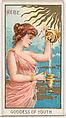 Hebe, Goddess of Youth, from the Goddesses of the Greeks and Romans series (N188) issued by Wm. S. Kimball & Co., William S. Kimball & Company, Commercial color lithograph