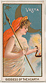 Vesta, Goddess of the Hearth, from the Goddesses of the Greeks and Romans series (N188) issued by Wm. S. Kimball & Co., William S. Kimball & Company, Commercial color lithograph