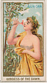 Aurora, Goddess of the Dawn, from the Goddesses of the Greeks and Romans series (N188) issued by Wm. S. Kimball & Co., William S. Kimball & Company, Commercial color lithograph