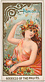 Pomona, Goddess of the Fruits, from the Goddesses of the Greeks and Romans series (N188) issued by Wm. S. Kimball & Co., William S. Kimball & Company, Commercial color lithograph