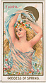 Flora, Goddess of the Spring, from the Goddesses of the Greeks and Romans series (N188) issued by Wm. S. Kimball & Co., William S. Kimball & Company, Commercial color lithograph