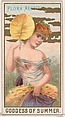 Flora Aestiva, Goddess of Summer, from the Goddesses of the Greeks and Romans series (N188) issued by Wm. S. Kimball & Co., William S. Kimball & Company, Commercial color lithograph