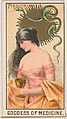 Meditrina, Goddess of Medicine, from the Goddesses of the Greeks and Romans series (N188) issued by Wm. S. Kimball & Co., William S. Kimball & Company, Commercial color lithograph