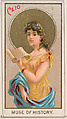 Clio, Muse of History, from the Goddesses of the Greeks and Romans series (N188) issued by Wm. S. Kimball & Co., William S. Kimball & Company, Commercial color lithograph