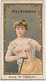 Melpomene, Muse of Tragedy, from the Goddesses of the Greeks and Romans series (N188) issued by Wm. S. Kimball & Co., William S. Kimball & Company, Commercial color lithograph