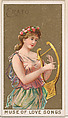Erato, Muse of Love Songs, from the Goddesses of the Greeks and Romans series (N188) issued by Wm. S. Kimball & Co., William S. Kimball & Company, Commercial color lithograph
