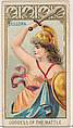 Bellona, Goddess of the Battle, from the Goddesses of the Greeks and Romans series (N188) issued by Wm. S. Kimball & Co., William S. Kimball & Company, Commercial color lithograph