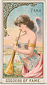Fama, Goddess of Fame, from the Goddesses of the Greeks and Romans series (N188) issued by Wm. S. Kimball & Co., William S. Kimball & Company, Commercial color lithograph