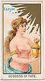 Fatum, Goddess of Fate, from the Goddesses of the Greeks and Romans series (N188) issued by Wm. S. Kimball & Co., William S. Kimball & Company, Commercial color lithograph