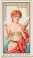 Klotho, One of the Three Destinies, Birth, from the Goddesses of the Greeks and Romans series (N188) issued by Wm. S. Kimball & Co., William S. Kimball & Company, Commercial color lithograph