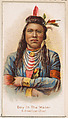 Boy-In-The-Water, North American Chief, from the Savage and Semi-Barbarous Chiefs and Rulers series (N189) issued by Wm. S. Kimball & Co., William S. Kimball & Company, Commercial color lithograph