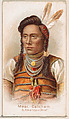 Meat Catchem, North American Chief, from the Savage and Semi-Barbarous Chiefs and Rulers series (N189) issued by Wm. S. Kimball & Co., William S. Kimball & Company, Commercial color lithograph