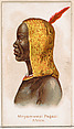 Mnyamwezi Pagazi, Africa, from the Savage and Semi-Barbarous Chiefs and Rulers series (N189) issued by Wm. S. Kimball & Co., William S. Kimball & Company, Commercial color lithograph