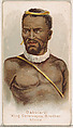 Dabularzi, King Cetewayo's Brother, Africa, from the Savage and Semi-Barbarous Chiefs and Rulers series (N189) issued by Wm. S. Kimball & Co., William S. Kimball & Company, Commercial color lithograph
