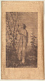 Woman smelling blossom on tree (on brown silk), from the Girl Art Subjects series (N193) issued by Wm. S. Kimball & Co., William S. Kimball & Company, Commercial lithograph printed on silk