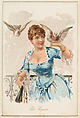 Pet Pigeon, from the Household Pets series (N194) issued by Wm. S. Kimball & Co., William S. Kimball & Company, Commercial color lithograph