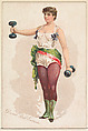 Dumbbell Exercise, from the Pretty Athletes series (N196) issued by Wm. S. Kimball & Co., William S. Kimball & Company, Commercial color lithograph