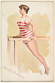 Parallel Bars Exercise, from the Pretty Athletes series (N196) issued by Wm. S. Kimball & Co., William S. Kimball & Company, Commercial color lithograph