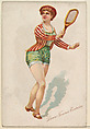 Lawn Tennis Exercise, from the Pretty Athletes series (N196) issued by Wm. S. Kimball & Co., William S. Kimball & Company, Commercial color lithograph