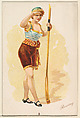 Rowing, from the Pretty Athletes series (N196) issued by Wm. S. Kimball & Co., William S. Kimball & Company, Commercial color lithograph