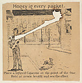 Man in upstairs window pointing rifle at guitarist on street, from the Comic Powder Novelties series (N200) issued by Wm. S. Kimball & Co., William S. Kimball & Company, Commercial lithograph