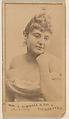 Miss Duremey, from the Actresses series (N203) issued by Wm. S. Kimball & Co., William S. Kimball & Company, Commercial color lithograph