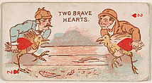 Two of Hearts, Two Brave Hearts, from Harlequin Cards, 2nd Series (N220) issued by Kinney Bros., Kinney Brothers Tobacco Company American, Commercial color lithograph