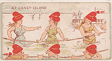 Six of Hearts, At Coney Island, from Harlequin Cards, 2nd Series (N220) issued by Kinney Bros., Kinney Brothers Tobacco Company  American, Commercial color lithograph