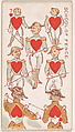 Seven of Hearts, School of Fence, from Harlequin Cards, 2nd Series (N220) issued by Kinney Bros., Kinney Brothers Tobacco Company  American, Commercial color lithograph