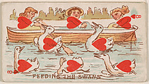 Eight of Hearts, Feeding the Swans, from Harlequin Cards, 2nd Series (N220) issued by Kinney Bros., Kinney Brothers Tobacco Company  American, Commercial color lithograph