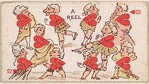Ten of Hearts, A Reel, from Harlequin Cards, 2nd Series (N220) issued by Kinney Bros., Kinney Brothers Tobacco Company  American, Commercial color lithograph