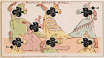 Seven of Clubs, Black Belles Ball, from Harlequin Cards, 2nd Series (N220) issued by Kinney Bros., Kinney Brothers Tobacco Company  American, Commercial color lithograph