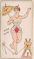 Ace of Diamonds, Slack Rope, from Harlequin Cards, 2nd Series (N220) issued by Kinney Bros., Kinney Brothers Tobacco Company American, Commercial color lithograph
