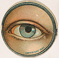 Monocle and Eye (light blue), from Jocular Ocular series (N221) issued by Kinney Bros., Kinney Brothers Tobacco Company American, Commercial color lithograph