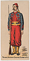 Private, Veteran Zouaves, Elizabeth, New Jersey, from the Military Series (N224) issued by Kinney Tobacco Company to promote Sweet Caporal Cigarettes, Kinney Brothers Tobacco Company  American, Commercial color lithograph