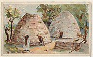 Archaic Bee-Hive Huts, from the Habitations of Man series (N113) issued by W. Duke, Sons & Co. to promote Honest Long Cut Smoking and Chewing Tobacco, The Giles Company American, Commercial color lithograph