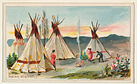 Indian Wigwams, from the Habitations of Man series (N113) issued by W. Duke, Sons & Co. to promote Honest Long Cut Smoking and Chewing Tobacco, The Giles Company American, Commercial color lithograph
