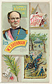 A Short History: General William T. Sherman, from the Histories of Generals series (N114) issued by W. Duke, Sons & Co. to promote Honest Long Cut Smoking and Chewing Tobacco, W. Duke, Sons & Co. American, Commercial color lithograph