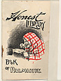 Book of Palmistry, from the Honest Library series (N115) issued by Duke Sons & Co. to promote Honest Long Cut Tobacco, W. Duke, Sons & Co.  American, Commercial color lithograph