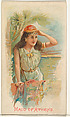 Maid of Athens, from the Illustrated Songs series (N116) issued by W. Duke, Sons & Co. to promote Honest Long Cut Tobacco, W. Duke, Sons & Co.  American, Commercial color lithograph