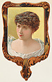 Hand mirror with dark frame, from the Novelties series (N122) issued by Gail & Ax Tobacco to promote Navy Long Cut, Gail & Ax Tobacco, Commercial color lithograph