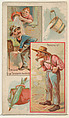 One Good Turn Deserves Another / Bracing Up, from the Jokes series (N118) issued by Duke Sons & Co. to promote Honest Long Cut Tobacco, W. Duke, Sons & Co. American, Commercial color lithograph