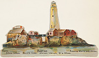 Boston, from the Lighthouses series (N119) issued by Duke Sons & Co. to promote Honest Long Cut Tobacco, W. Duke, Sons & Co.  American, Commercial color lithograph