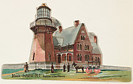 Block Island, Rhode Island, from the Lighthouses series (N119) issued by Duke Sons & Co. to promote Honest Long Cut Tobacco, W. Duke, Sons & Co.  American, Commercial color lithograph