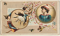 Bass Drum and Baseball, from the Miniature Novelties series (N120) issued by Duke Sons & Co. to promote Honest Long Cut Tobacco, W. Duke, Sons & Co.  American, Commercial color lithograph