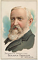 Benjamin Harrison of Indiana, from the Presidential Possibilities series (N124) issued by Duke Sons & Co. to promote Honest Long Cut Tobacco, W. Duke, Sons & Co. American, Commercial color lithograph